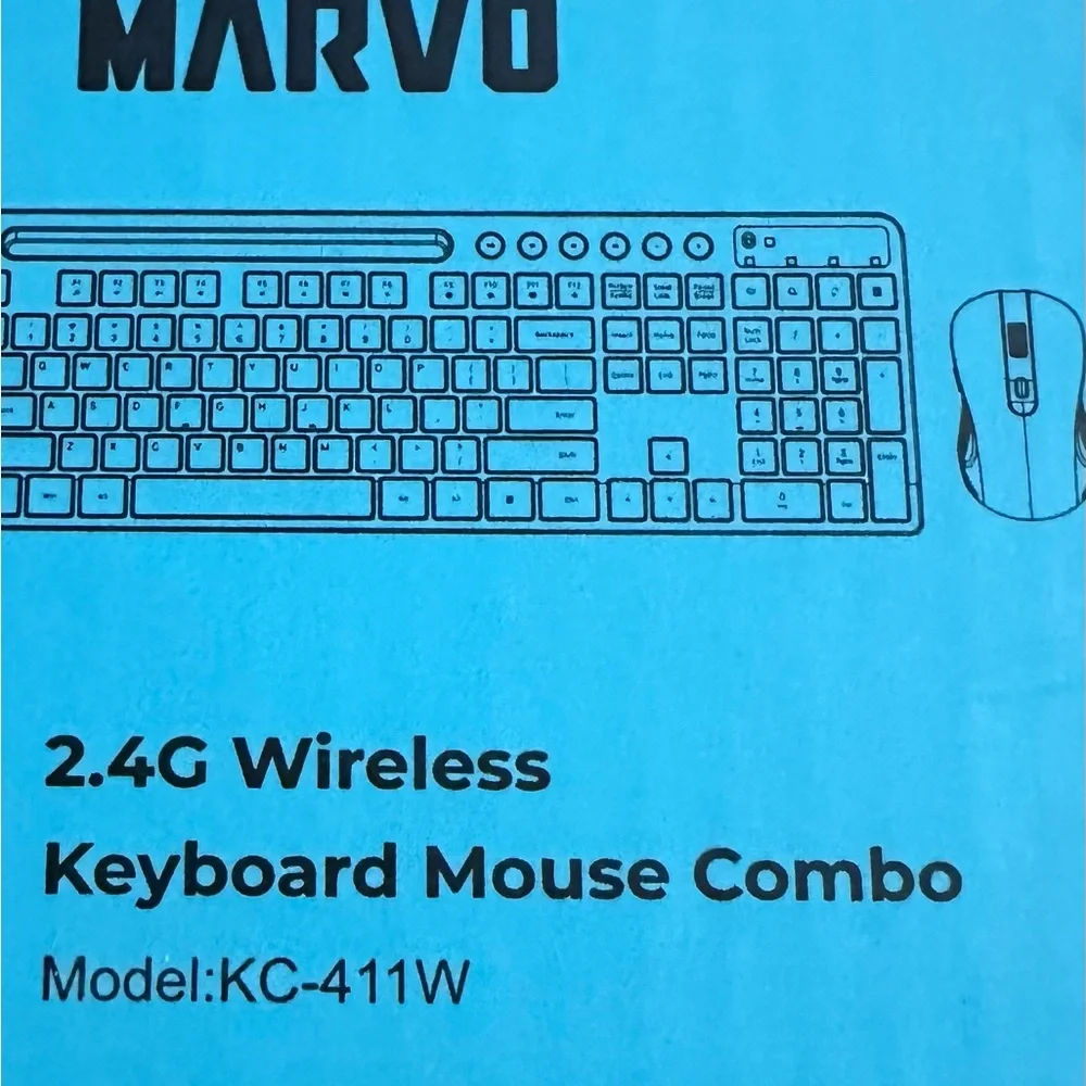 Sleek Black Wireless Keyboard and Mouse Set